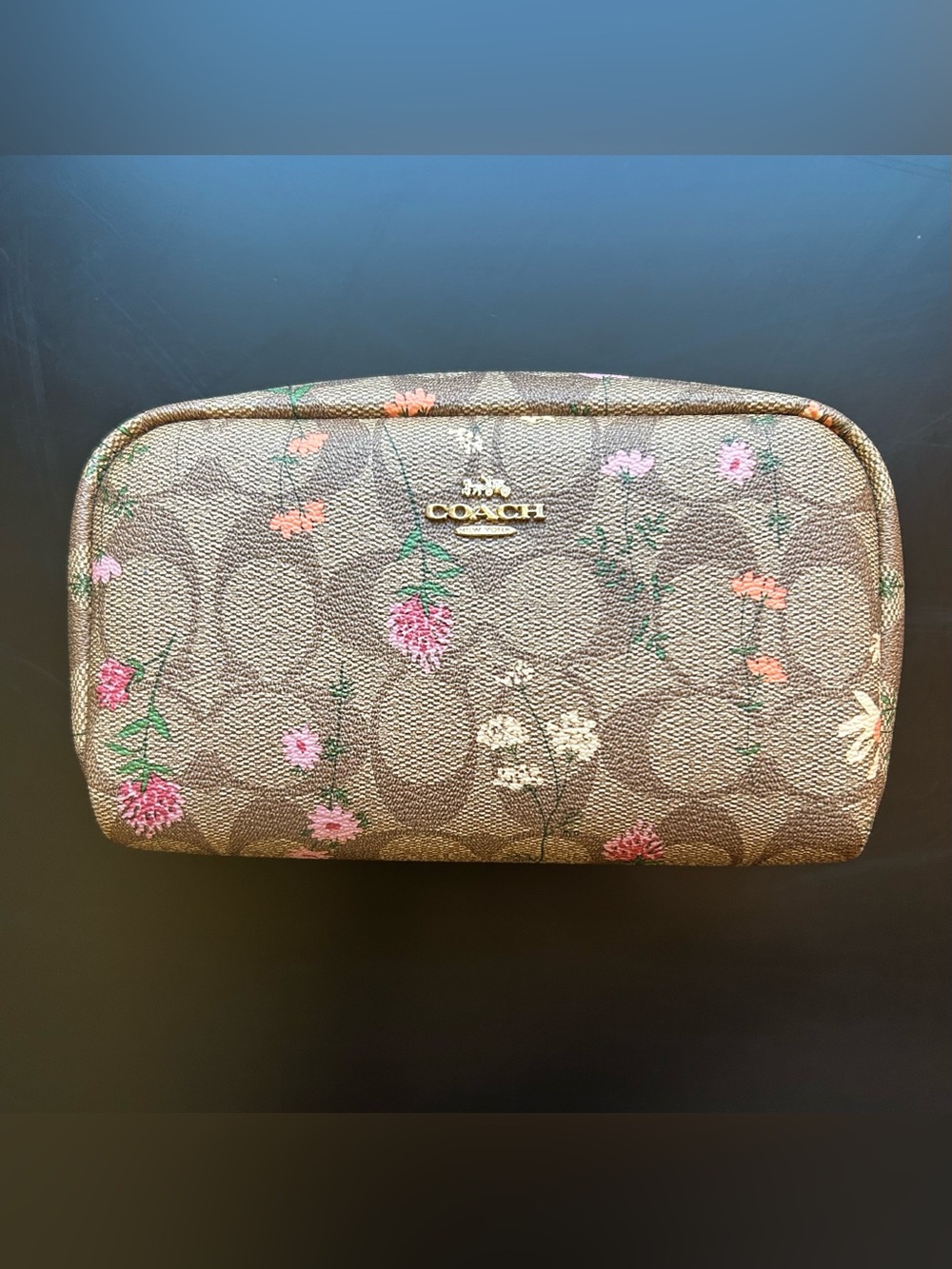 Coach Signature Canvas Wildflower Cosmetic Case